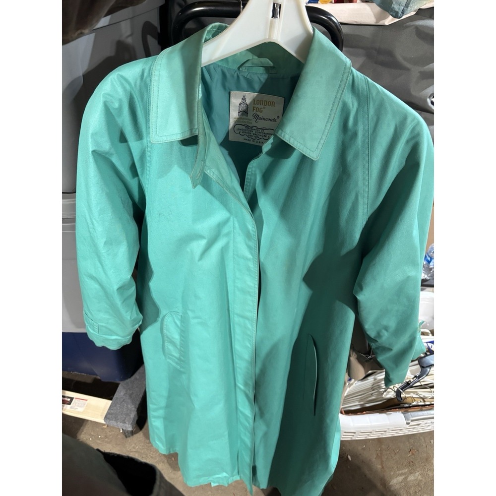 Vintage London Fog Trench Coat Teal/green Size 14 Regular‎